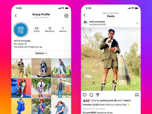 Instagram గ్రూప్ ప్రొఫైల్స్